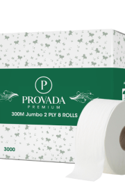 Provada Premium 2ply 300 metre Jumbo Toilet Rolls x 8 rolls